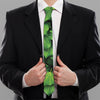Green Ivy Leaf Print Necktie
