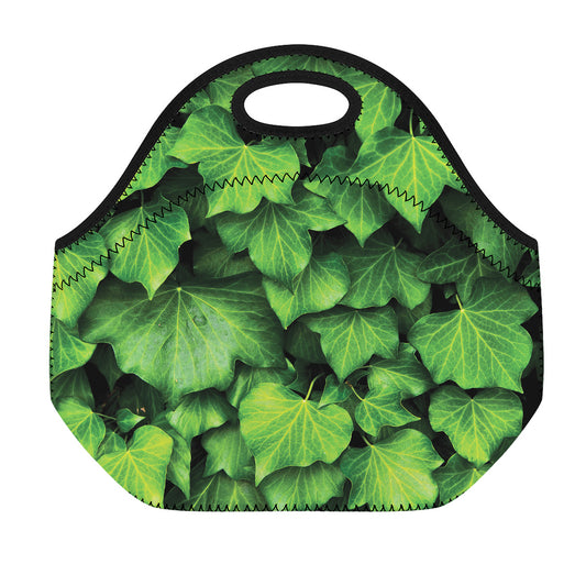 Green Ivy Leaf Print Neoprene Lunch Bag