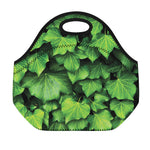 Green Ivy Leaf Print Neoprene Lunch Bag