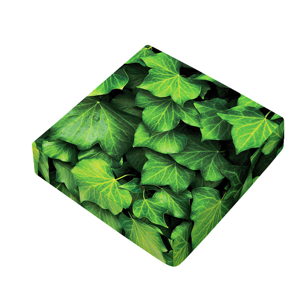 Green Ivy Leaf Print Outdoor Seat Cushion Cover