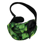 Green Ivy Leaf Print Pet Sling Carrier