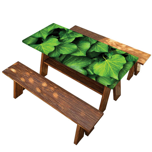 Green Ivy Leaf Print Picnic Table Cover