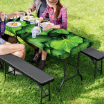 Green Ivy Leaf Print Picnic Table Cover