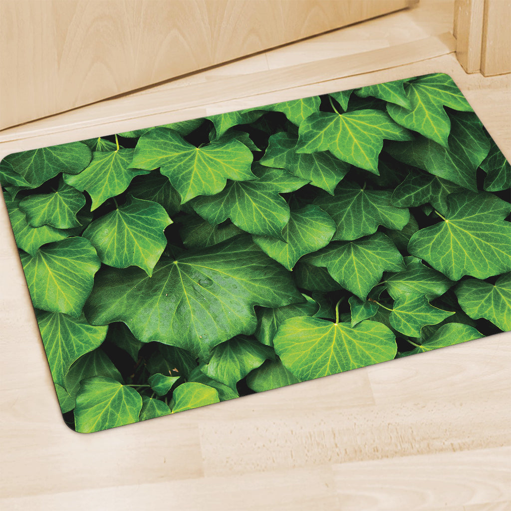Green Ivy Leaf Print Polyester Doormat