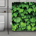 Green Ivy Leaf Print Polyester Shower Curtain
