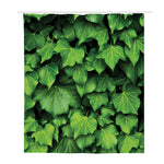 Green Ivy Leaf Print Polyester Shower Curtain