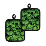 Green Ivy Leaf Print Pot Holders