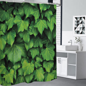 Green Ivy Leaf Print Premium Shower Curtain