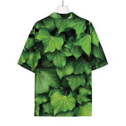 Green Ivy Leaf Print Rayon Hawaiian Shirt