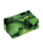 Green Ivy Leaf Print Rectangle Tissue Box Cover