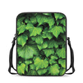 Green Ivy Leaf Print Rectangular Crossbody Bag