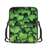 Green Ivy Leaf Print Rectangular Crossbody Bag