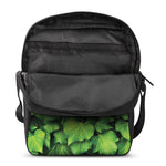 Green Ivy Leaf Print Rectangular Crossbody Bag