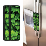 Green Ivy Leaf Print Refrigerator Handle Covers