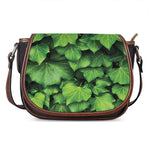 Green Ivy Leaf Print Saddle Bag