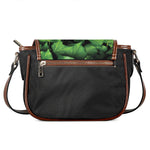 Green Ivy Leaf Print Saddle Bag