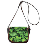 Green Ivy Leaf Print Saddle Bag