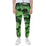 Green Ivy Leaf Print Scuba Joggers