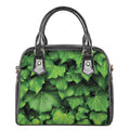 Green Ivy Leaf Print Shoulder Handbag