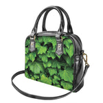 Green Ivy Leaf Print Shoulder Handbag