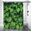 Green Ivy Leaf Print Shower Curtain