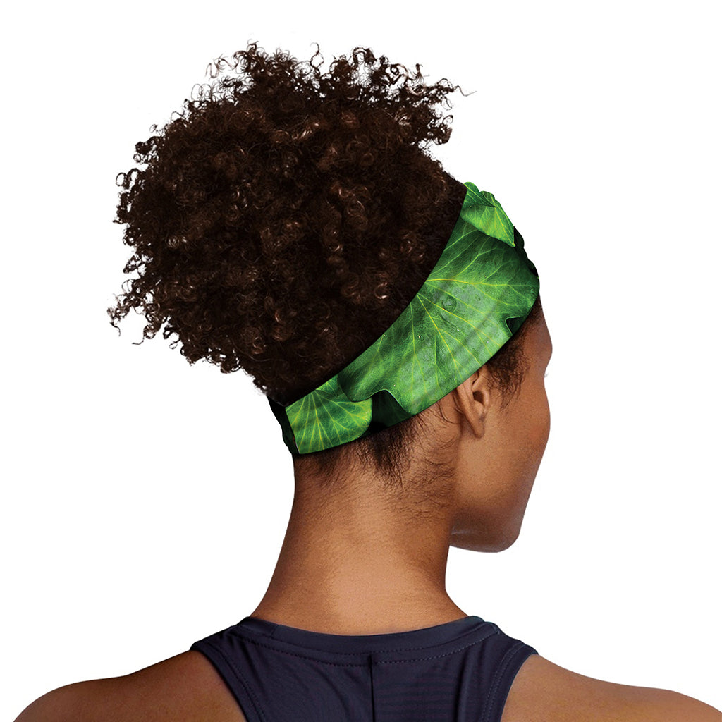 Green Ivy Leaf Print Sports Headband