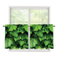 Green Ivy Leaf Print Tier Curtains
