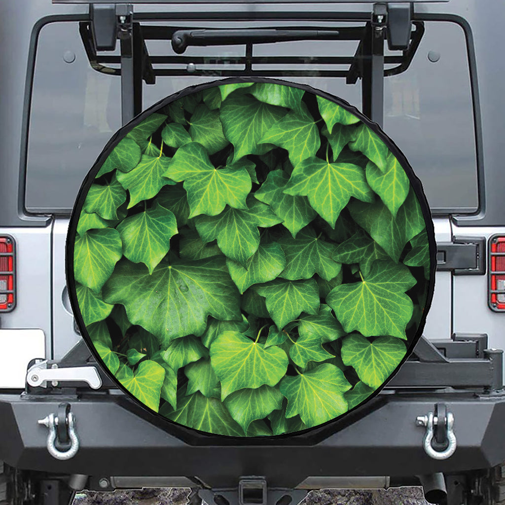 Green Ivy Leaf Print Tire Cover