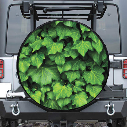Green Ivy Leaf Print Tire Cover