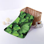 Green Ivy Leaf Print Towel