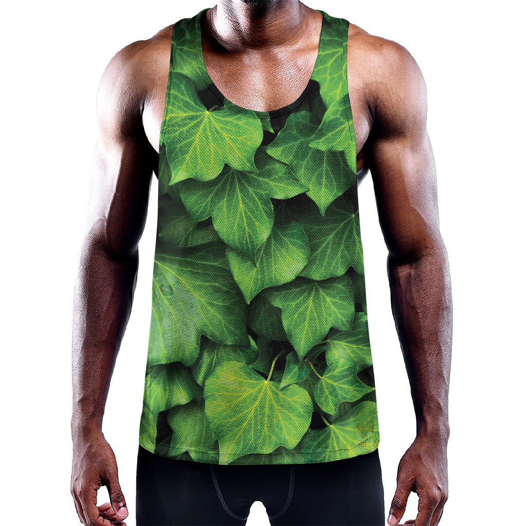 Green Ivy Leaf Print Training Tank Top