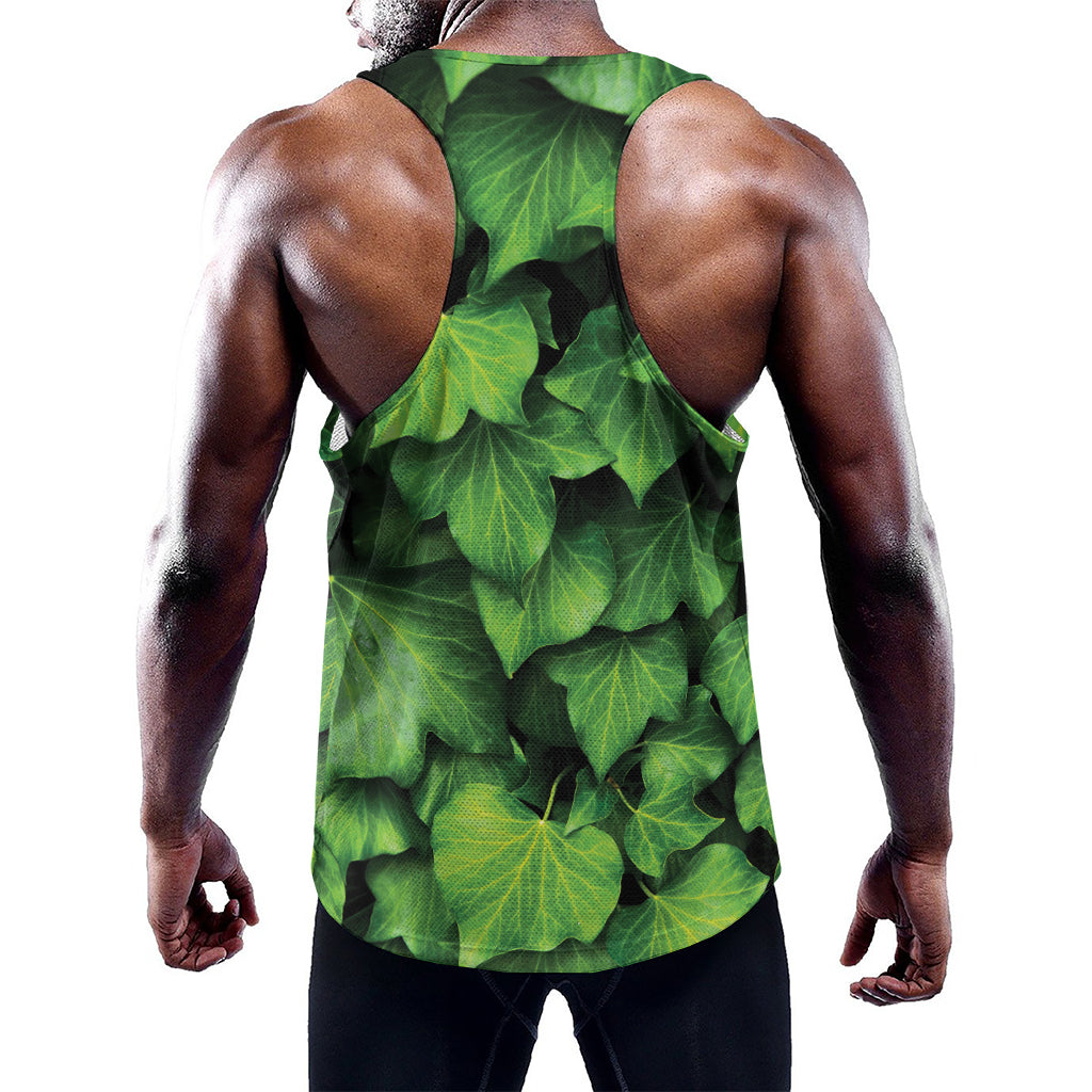 Green Ivy Leaf Print Training Tank Top