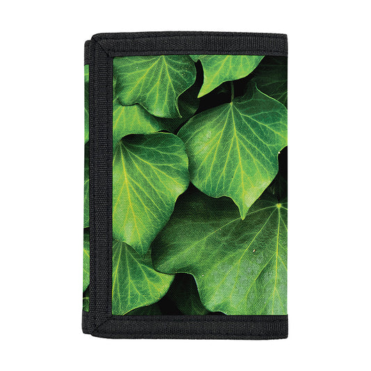 Green Ivy Leaf Print Trifold Wallet