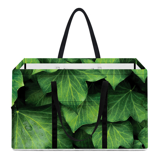 Green Ivy Leaf Print Utility Tote Bag