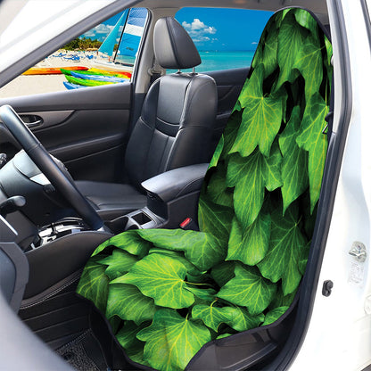 Green Ivy Leaf Print Waterproof Car Seat Cover