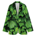Green Ivy Leaf Print Women's Blazer