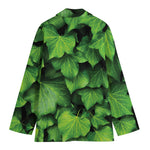 Green Ivy Leaf Print Women's Blazer