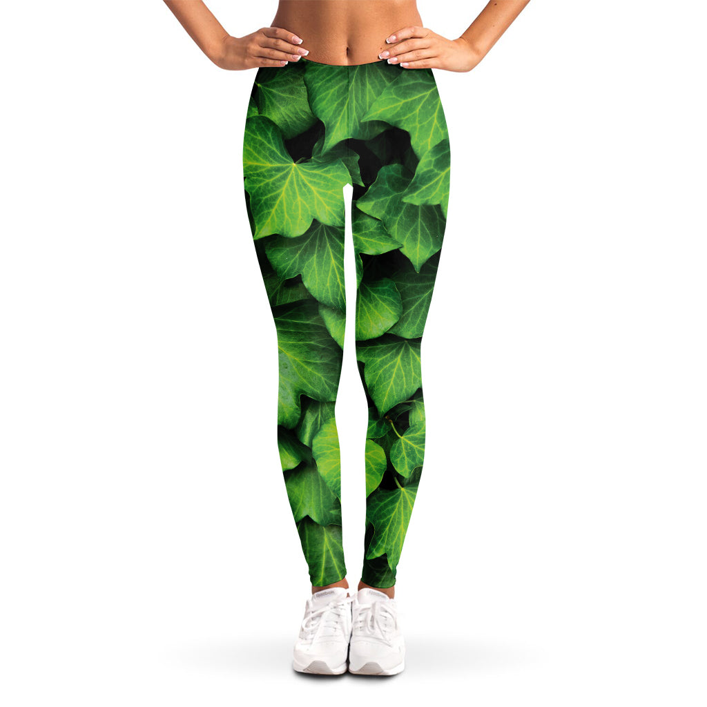 Green Ivy Leaf Print Women's Leggings