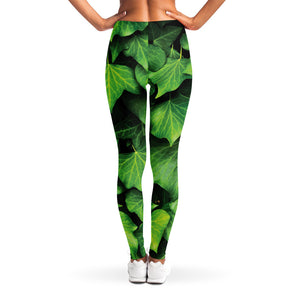 Green Ivy Leaf Print Women's Leggings