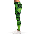 Green Ivy Leaf Print Women's Leggings