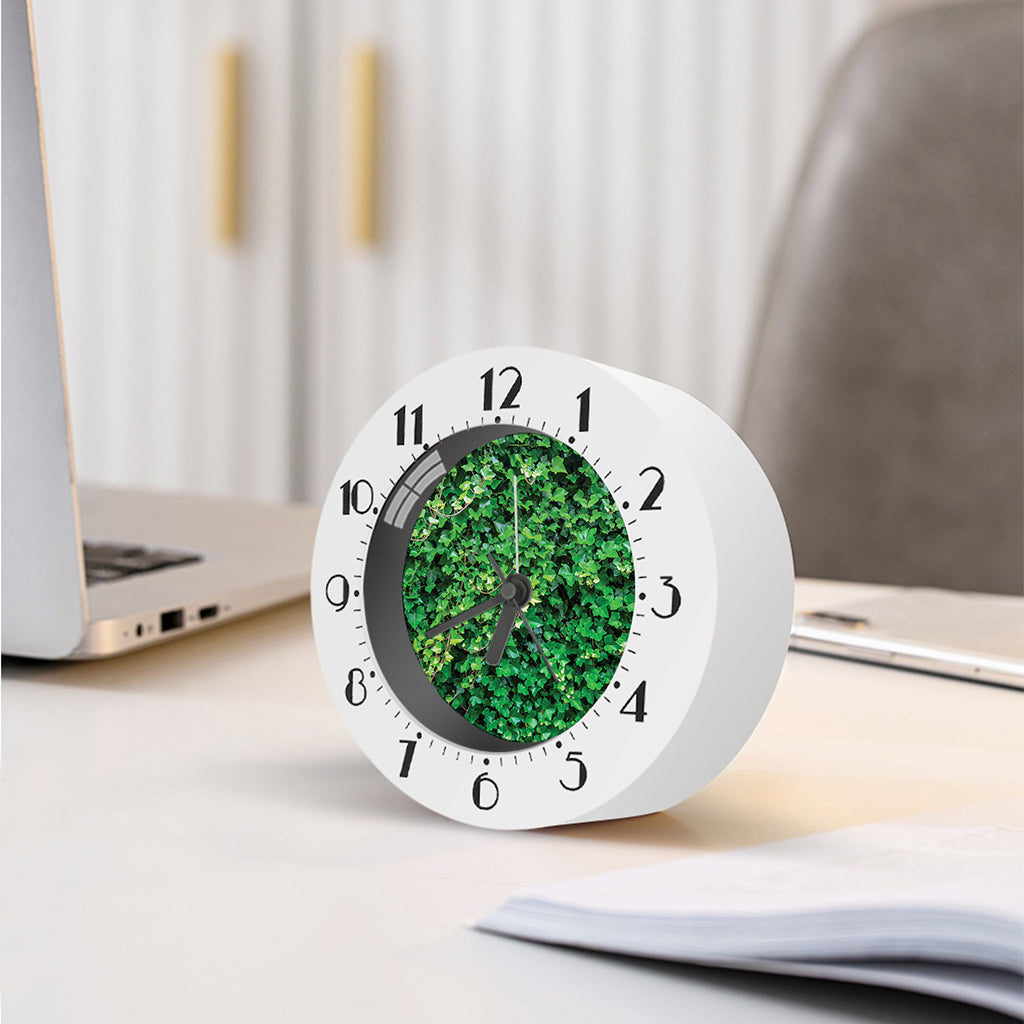 Green Ivy Wall Print Alarm Clock