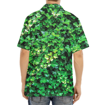 Green Ivy Wall Print Aloha Shirt