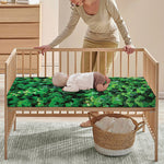 Green Ivy Wall Print Baby Crib Sheet