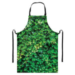 Green Ivy Wall Print Bib Apron With Pocket