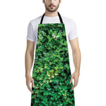 Green Ivy Wall Print Bib Apron With Pocket