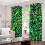 Green Ivy Wall Print Blackout Grommet Curtains