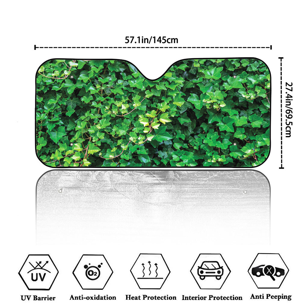 Green Ivy Wall Print Car Windshield Sun Shade