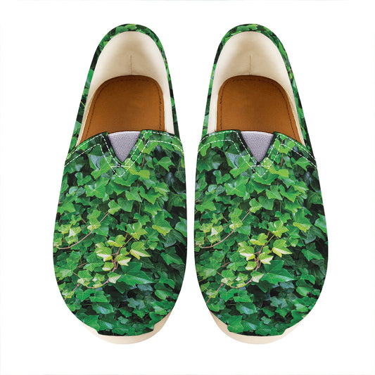 Green Ivy Wall Print Casual Shoes