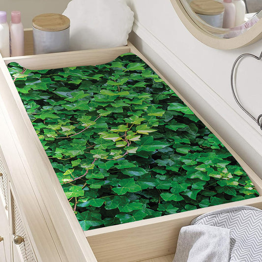 Green Ivy Wall Print Changing Pad Cover