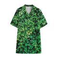 Green Ivy Wall Print Cotton Hawaiian Shirt